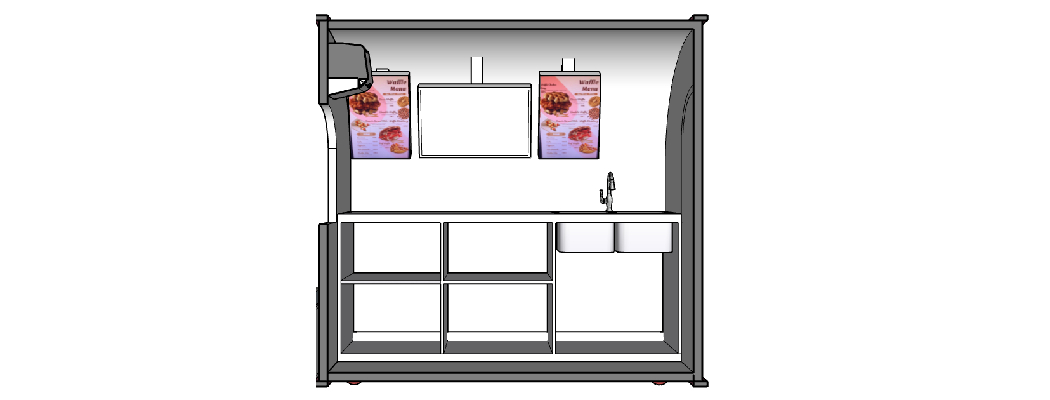7ft small food kiosk design